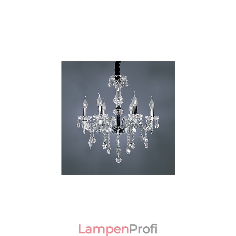 Eleganter Kristall-Kronleuchter mit 6 Lichtern