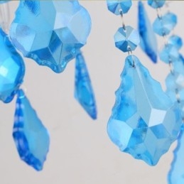 Eleganter Kristall-Kronleuchter, europäische blaue Pendelleuchte