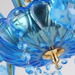 Eleganter Kristall-Kronleuchter, europäische blaue Pendelleuchte