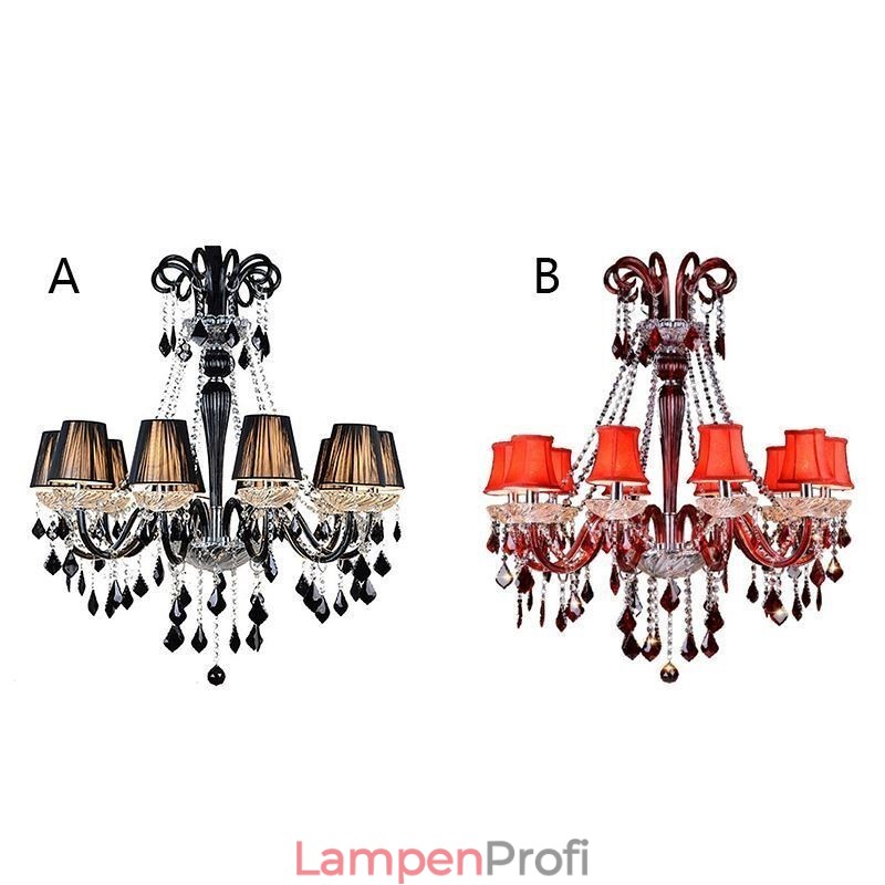 Retro Kristall Kronleuchter Europäische Schwarze Pendelleuchte