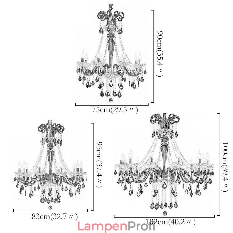 Retro Kristall Kronleuchter Europäische Schwarze Pendelleuchte