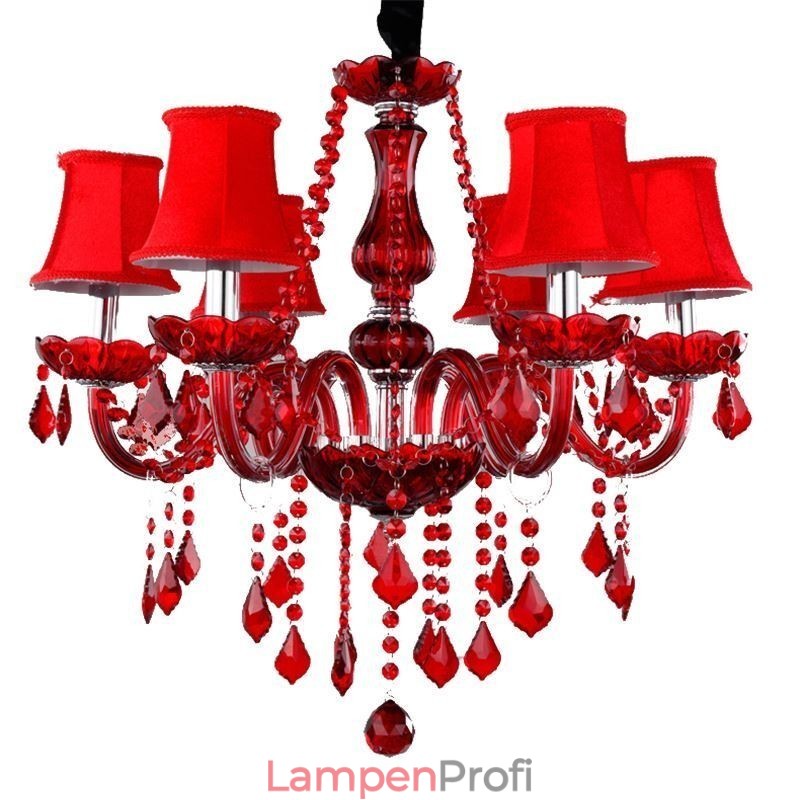 Luxus Kristall Kronleuchter Europäischen Rot Farbe Pendelleuchte