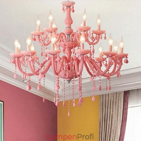 Eleganter Kristall-Kronleuchter, europäische große Pendelleuchte Eleganter Kristall-Kronleuchter, europäische große Pendelleuchte