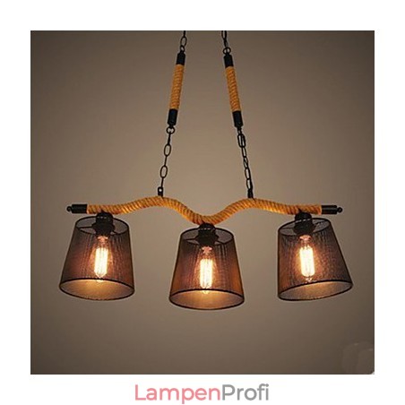 Retro Creative Drei Pastoral Kopf Seil Kronleuchter Retro Creative Drei Pastoral Kopf Seil Kronleuchter