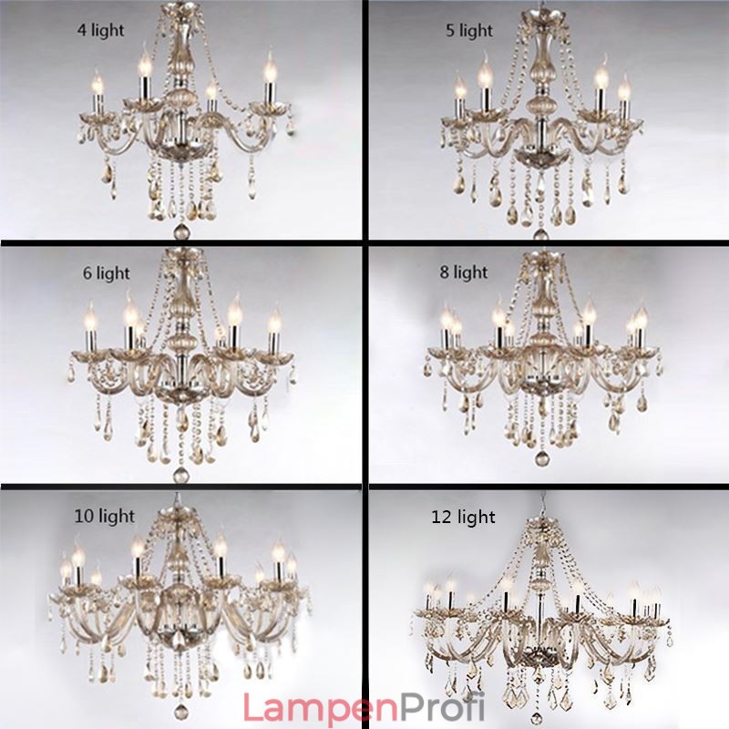 Kristall-Kronleuchter, europäische Cognac-Farbe, Glas-Pendelleuchte