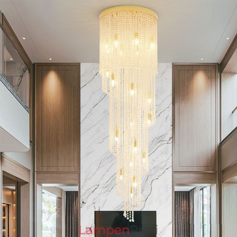 Moderne Kristall Kronleuchter Luxus Treppe Kristall Deckenleuchte Mit 19 Lichter