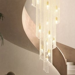 Moderne Kristall Kronleuchter Luxus Treppe Kristall Deckenleuchte Mit 19 Lichter