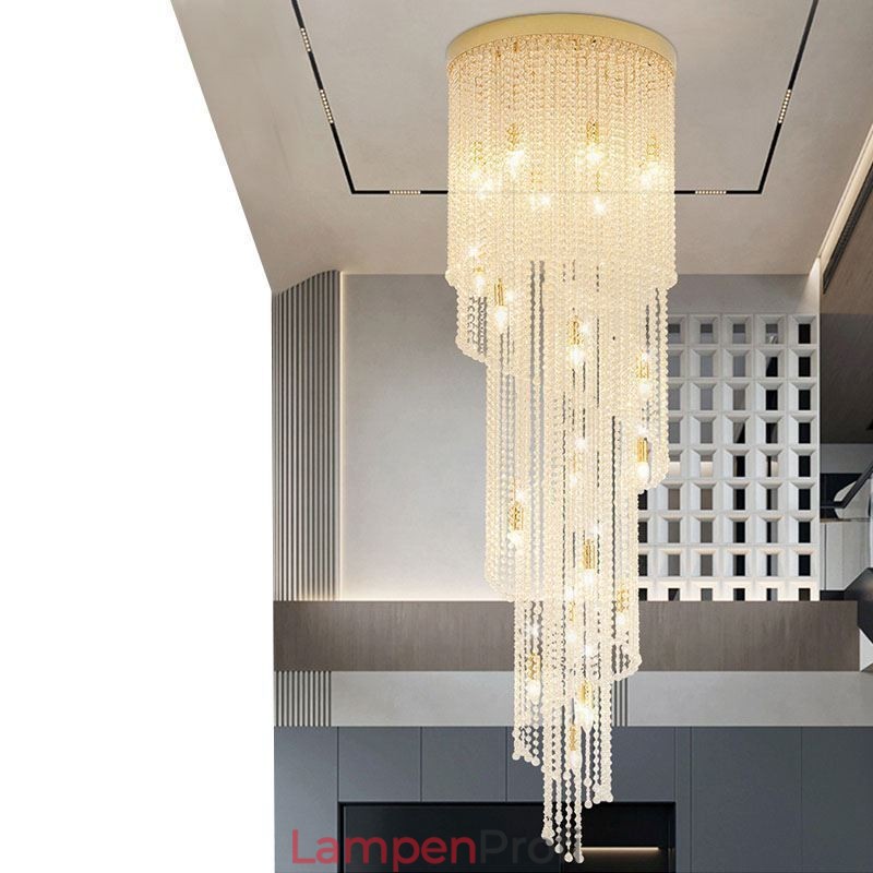 Moderne Kristall Kronleuchter Luxus Treppe Kristall Deckenleuchte Mit 19 Lichter