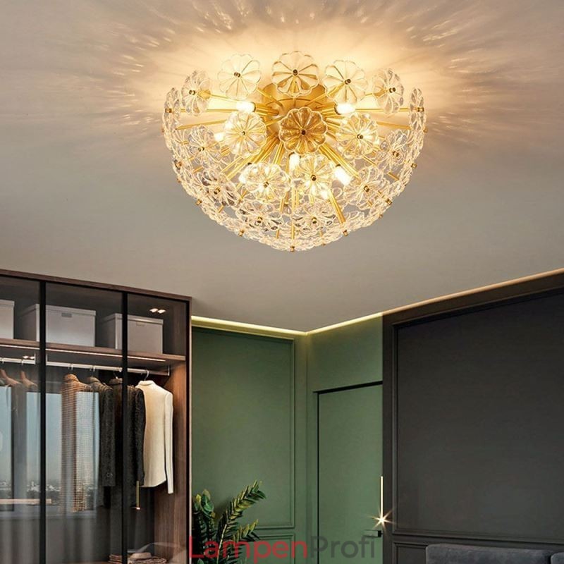 Halbkreisförmige Deckenleuchte aus Glas, flächenbündig, modern, dekorativ, in Blumenform
