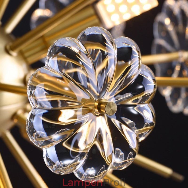 Halbkreisförmige Deckenleuchte aus Glas, flächenbündig, modern, dekorativ, in Blumenform