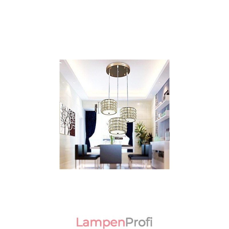 Single 3 Light Crystal Pendant Light Droplight