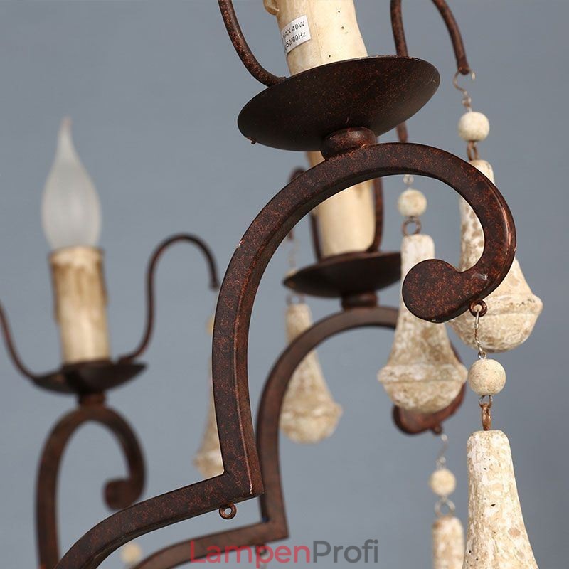 Pendelleuchte aus Holz im Retro-Stil, eleganter Kronleuchter