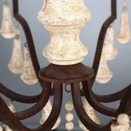 Pendelleuchte aus Holz im Retro-Stil, eleganter Kronleuchter