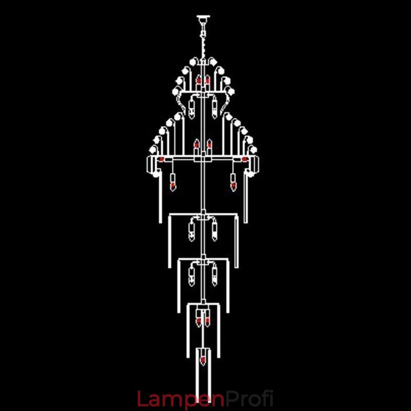 Retro Kristall Empire Kronleuchter Luxus Lange Anhänger