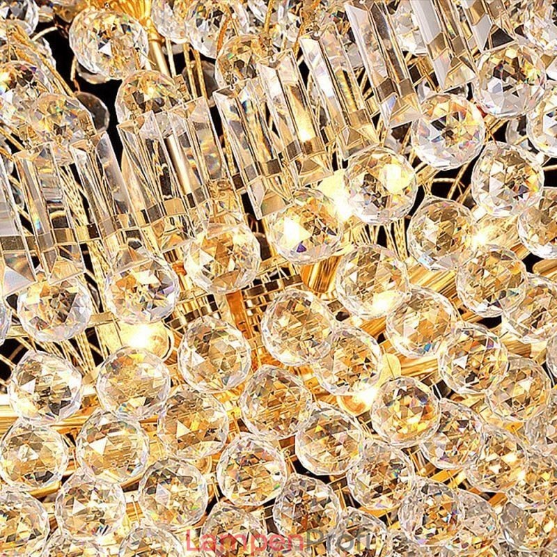 Europäischer Kristall-Empire-Kronleuchter, große goldfarbene Pendelleuchte