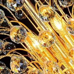 Eleganter Kristall-Empire-Kronleuchter, europäischer Luxus, lange Pendelleuchte