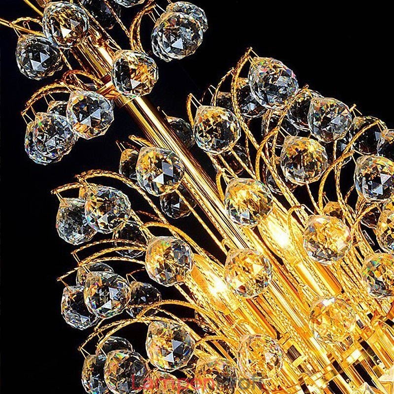 Eleganter Kristall-Empire-Kronleuchter, europäischer Luxus, lange Pendelleuchte