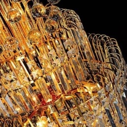 Eleganter Kristall-Empire-Kronleuchter, europäischer Luxus, lange Pendelleuchte