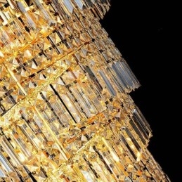 Eleganter Kristall-Empire-Kronleuchter, europäischer Luxus, lange Pendelleuchte