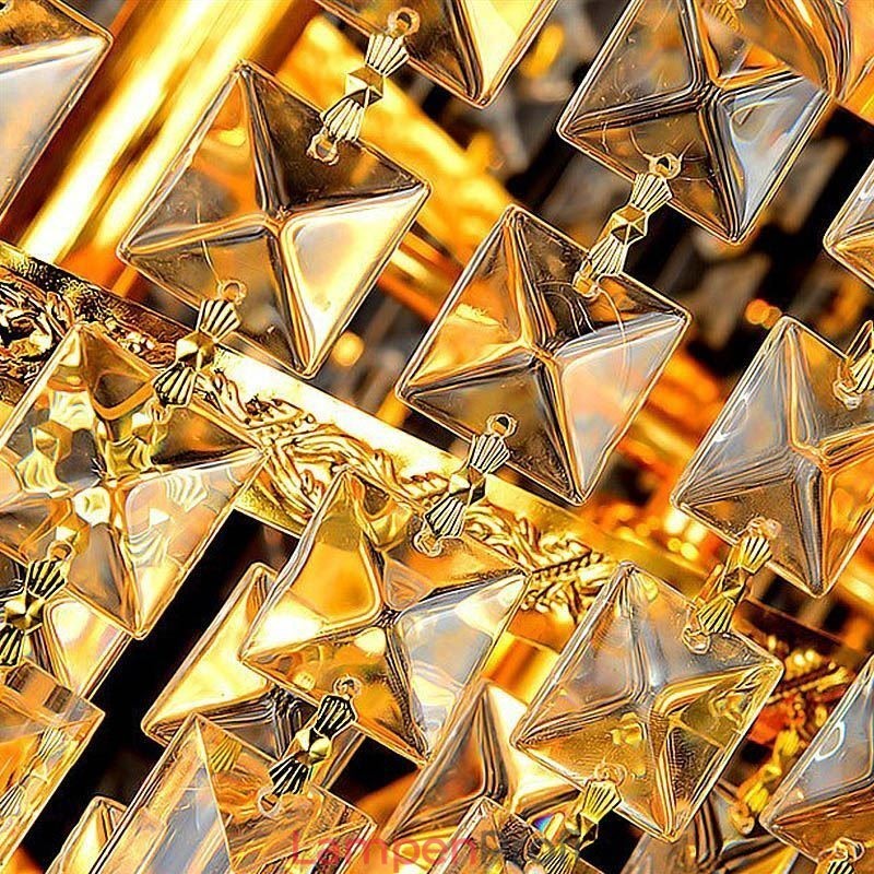 Eleganter Kristall-Empire-Kronleuchter, europäischer Luxus, lange Pendelleuchte