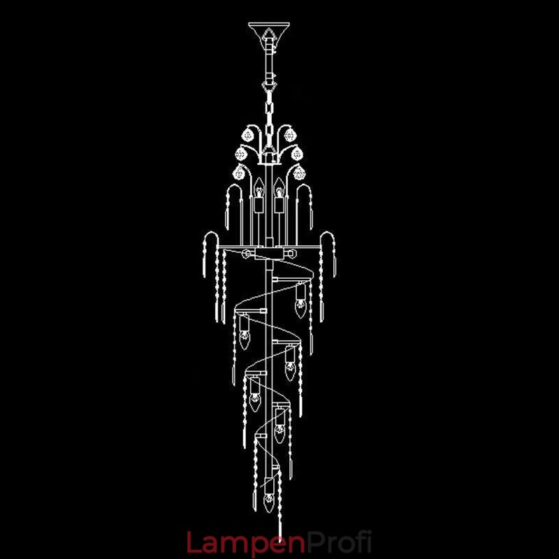 Eleganter Kristall-Empire-Kronleuchter, europäischer Luxus, lange Pendelleuchte
