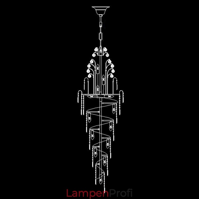 Eleganter Kristall-Empire-Kronleuchter, europäischer Luxus, lange Pendelleuchte