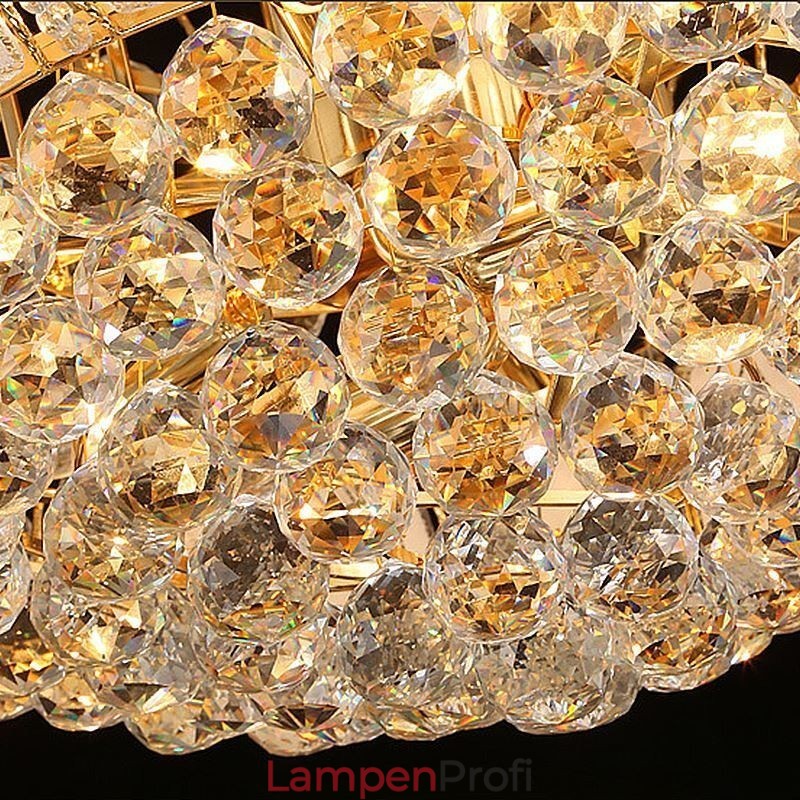 Zeitgenössischer Kristall-Empire-Kronleuchter in Goldfarbe, Pendelleuchte Lotus