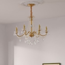 Amerikanische Kristall-Pendelleuchte im Landhausstil, kreative Deckenleuchte aus Eisen