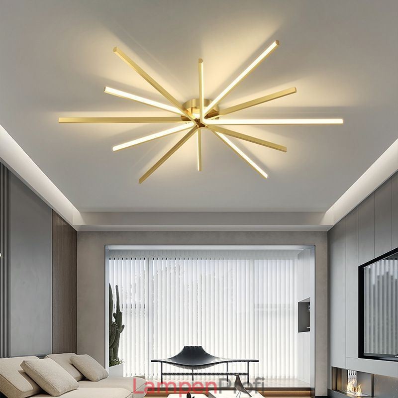 Moderne, minimalistische Deckenleuchte mit Feuerwerksmotiv