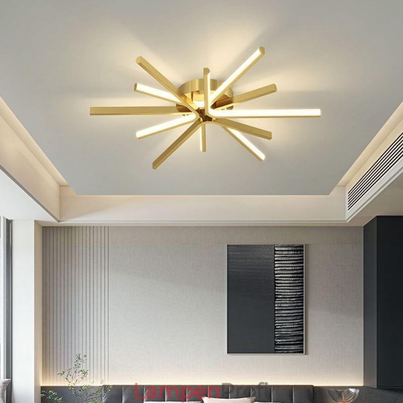 Moderne, minimalistische Deckenleuchte mit Feuerwerksmotiv