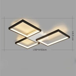 Unterputz-Deckenleuchte, minimalistisch, 3-eckig, stufenlos dimmbar, mit Fernbedienung, 60 W