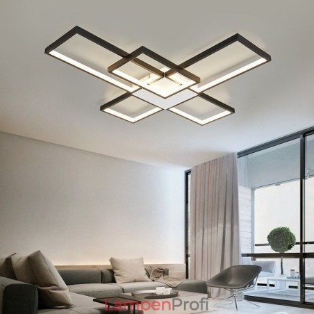 Minimalistische Deckenleuchte mit fünfeckiger Unterputzmontage, stufenlos dimmbar, mit Fernbedienung, 92 W Minimalistische Deckenleuchte mit fünfeckiger Unterputzmontage, stufenlos dimmbar, mit Fernbedienung, 92 W
