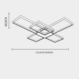 Minimalistische Deckenleuchte mit fünfeckiger Unterputzmontage, stufenlos dimmbar, mit Fernbedienung, 92 W