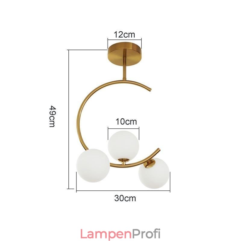 Moderne und einfache Deckenleuchte mit drei Köpfen aus milchig weißem Glas, G9, 5 W