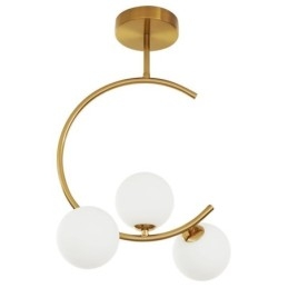 Moderne und einfache Deckenleuchte mit drei Köpfen aus milchig weißem Glas, G9, 5 W