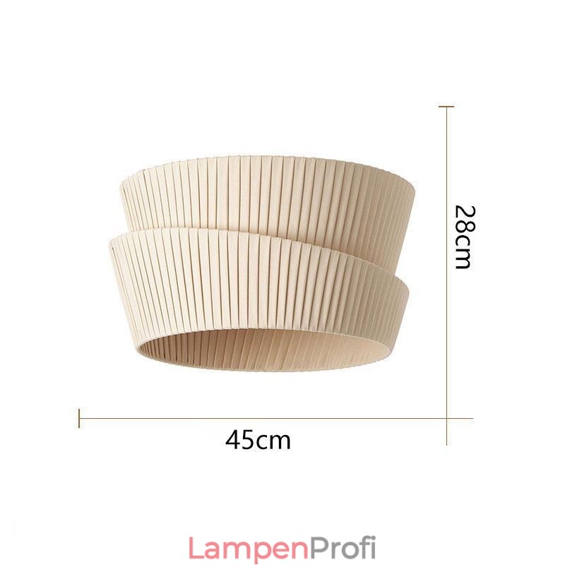 Wabi Sabi Deckenleuchte, Deckenlampe im französischen Creme-Stil, doppellagiger Stoffschirm