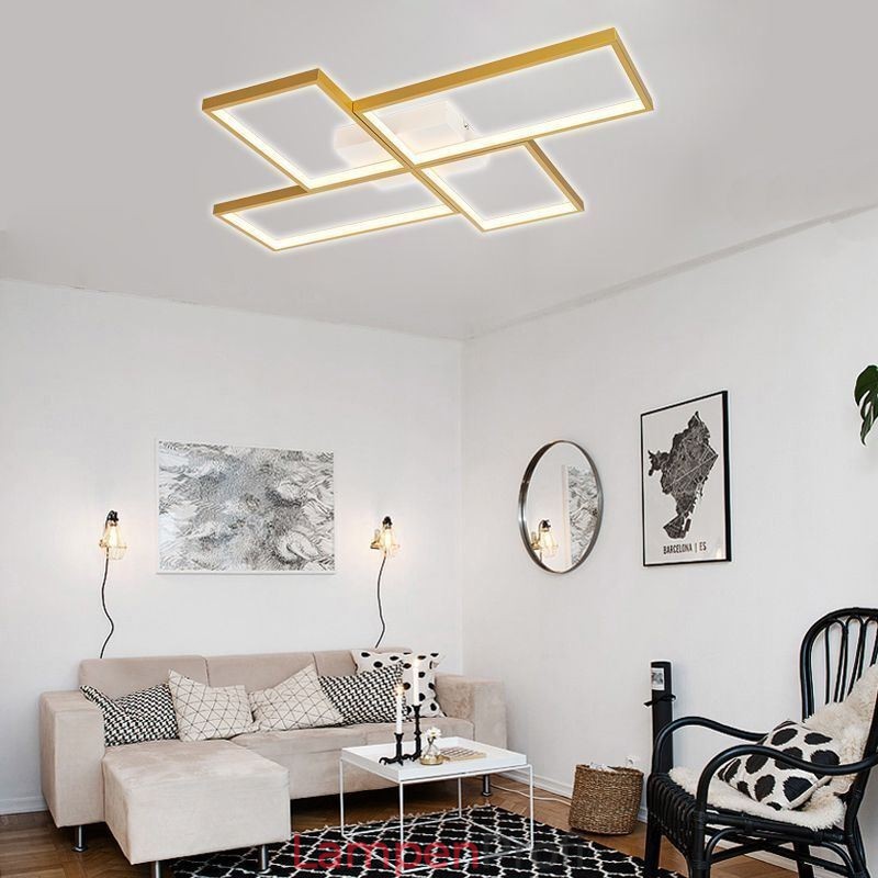 Geometrische quadratische Deckenleuchte mit Mosaik-Motiv