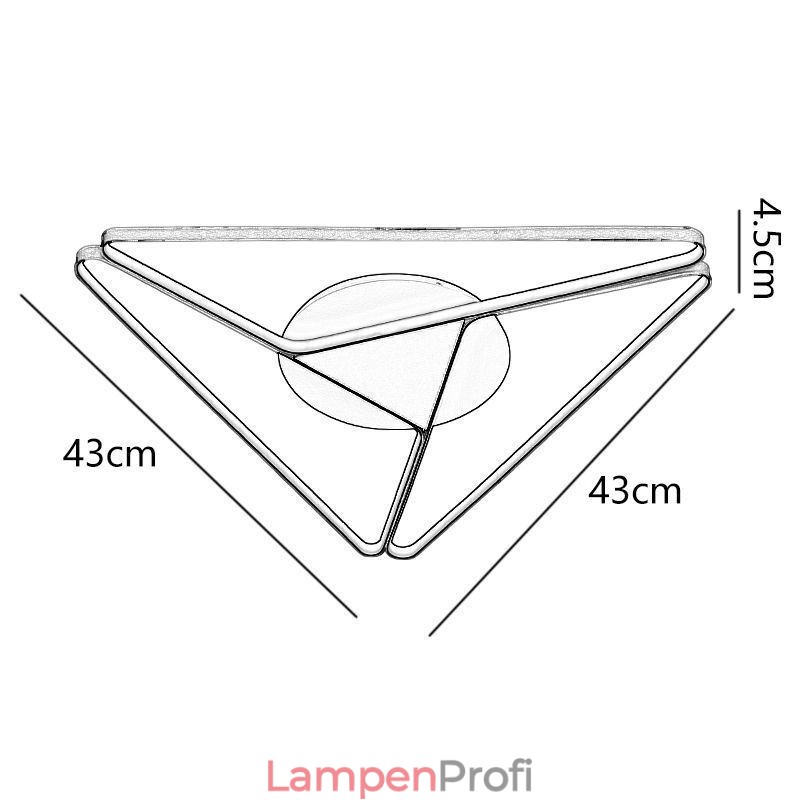 Minimalistische, dreieckige Deckenleuchte