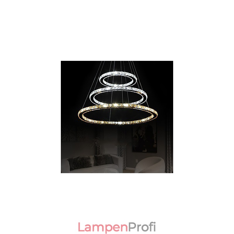 Pendelleuchten Bernstein und Klar K9 Kristall Kronleuchter Lichter Beleuchtung mit 3 Ring