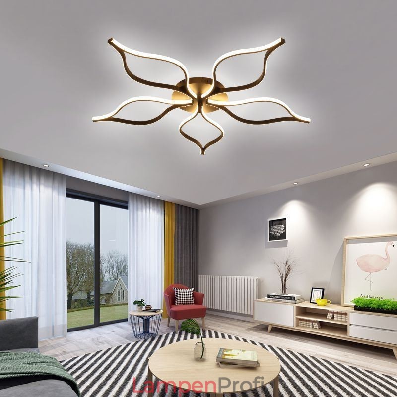 Minimalistische Deckenleuchte mit fünfblättrigem Blumenmotiv