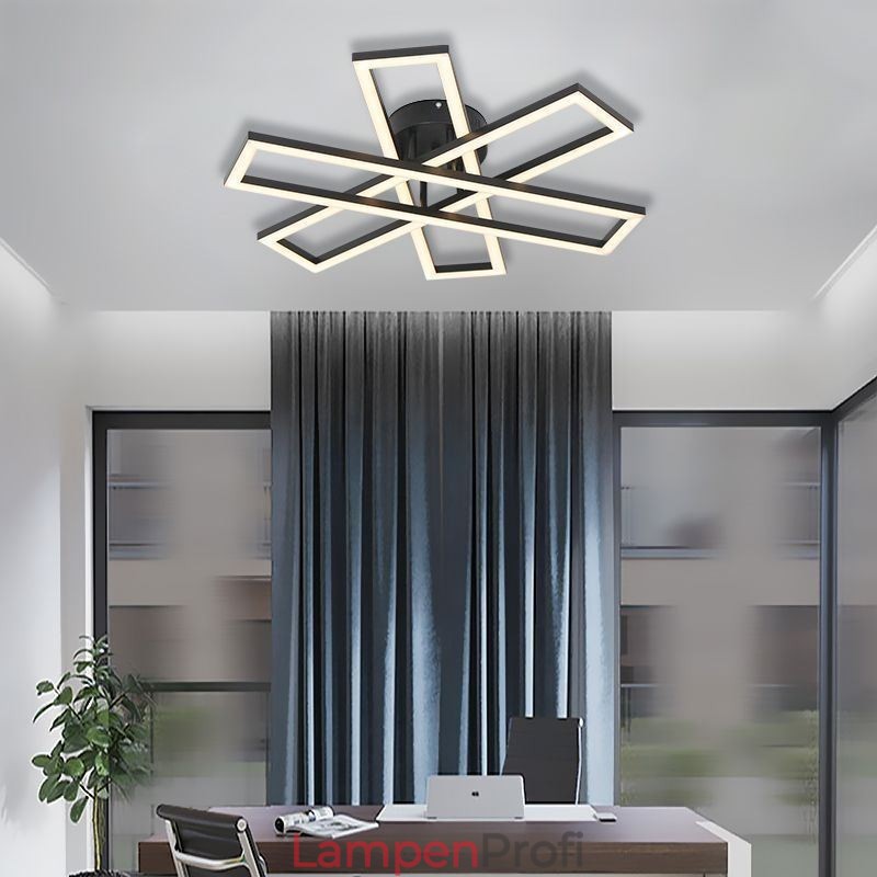 Minimalistische Deckenleuchte mit Windmühlenmotiv aus Aluminium