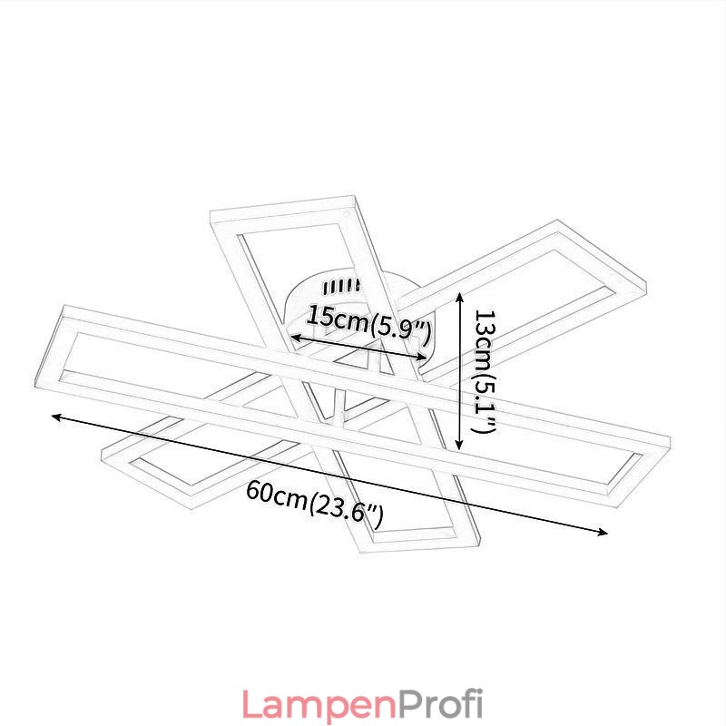 Minimalistische Deckenleuchte mit Windmühlenmotiv aus Aluminium