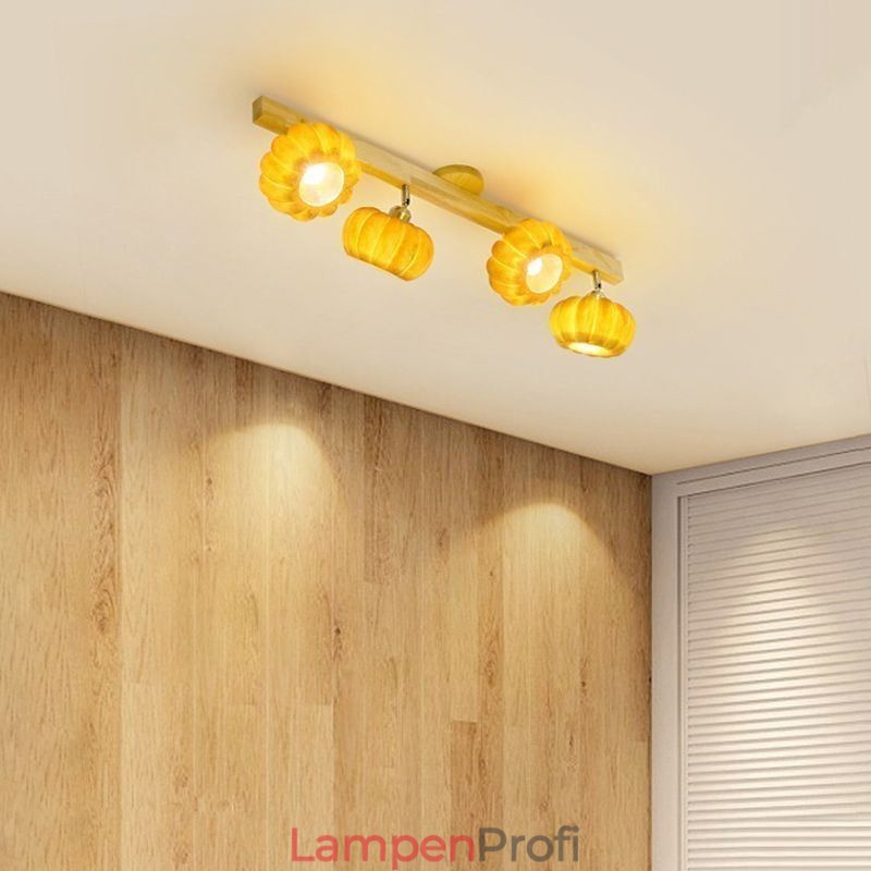 Doppelte kleine Kürbis-Deckenleuchte im japanischen Retro-Stil