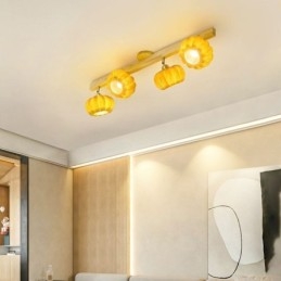 Doppelte kleine Kürbis-Deckenleuchte im japanischen Retro-Stil