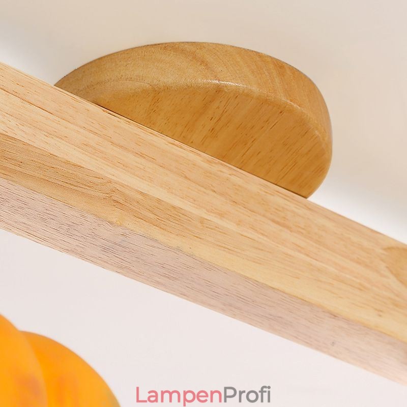 Doppelte kleine Kürbis-Deckenleuchte im japanischen Retro-Stil