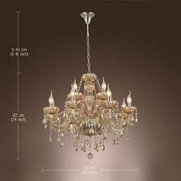 Kronleuchter Kristall Luxus Modern 2 Ebenen Wohnzimmer 12 Lichter