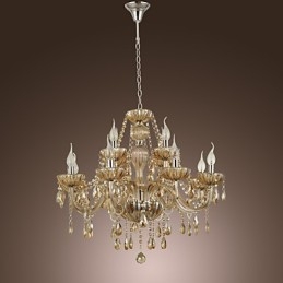Kronleuchter Kristall Luxus Modern 2 Ebenen Wohnzimmer 12 Lichter