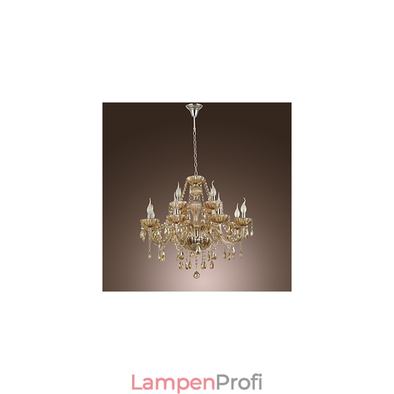Kronleuchter Kristall Luxus Modern 2 Ebenen Wohnzimmer 12 Lichter