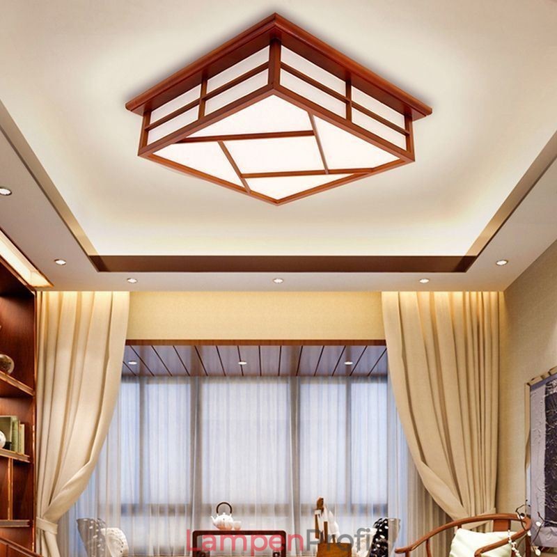 Deckenleuchte im Retro-Stil, quadratisch, bündige Montage