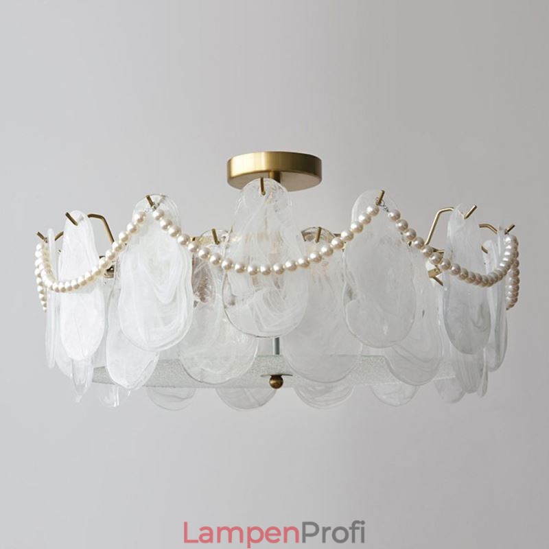 Europäische Deckenleuchte aus Eisen, elegante Deckenleuchte aus Glas